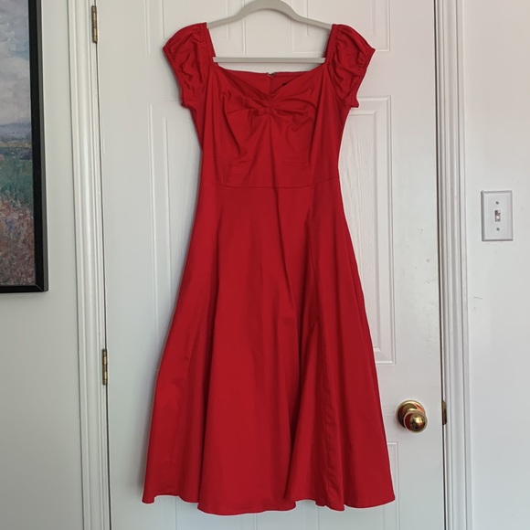 Red Vintage-Style Dress (Dolores) - Picture 5 of 6